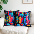 ‌Abstract Face Cushions Cover Pack of 2