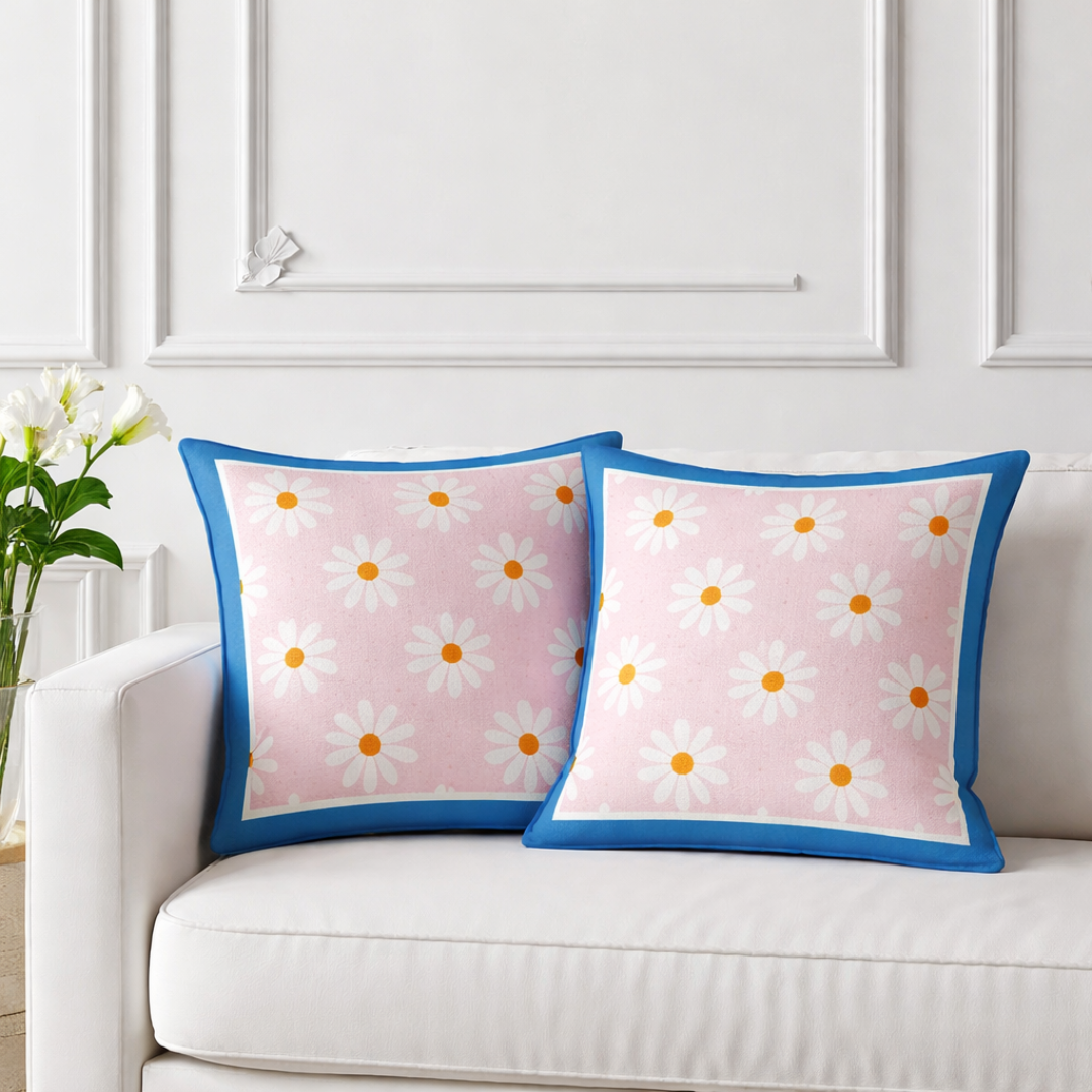 Peachy Daisy Dream Cushions Cover Pack of 2