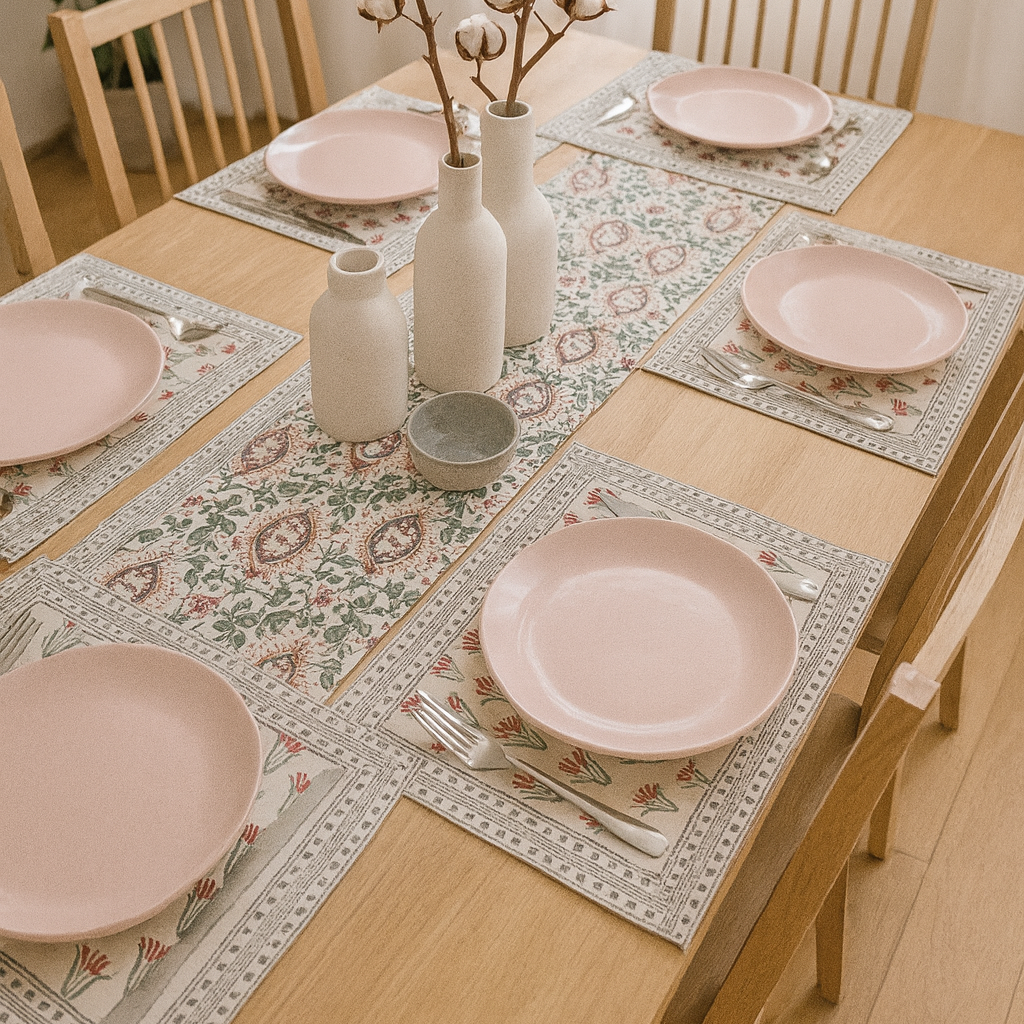 Royal Darbar Elegance Table Runner with Mats