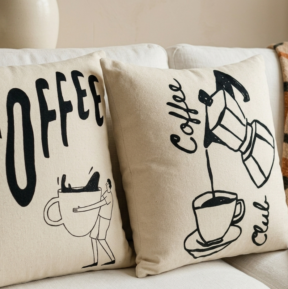 Brewed Art Cushion Cover Pack of 2