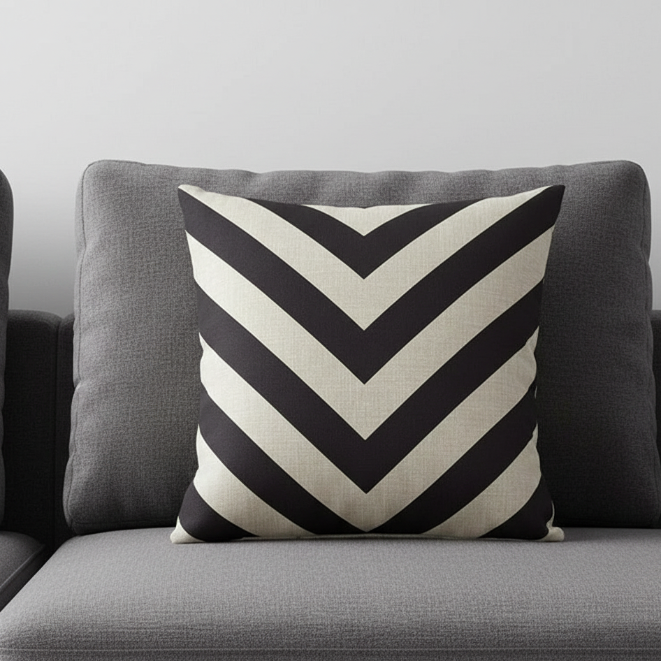Linen Black and White Cushion Covers Pack of 4