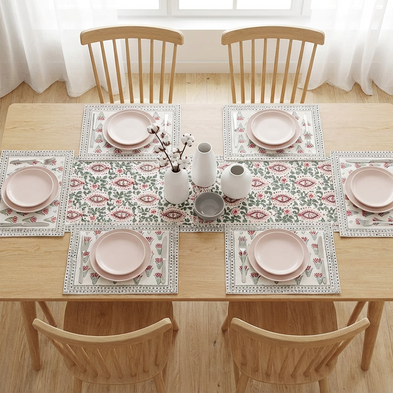 Royal Darbar Elegance Table Runner with Mats