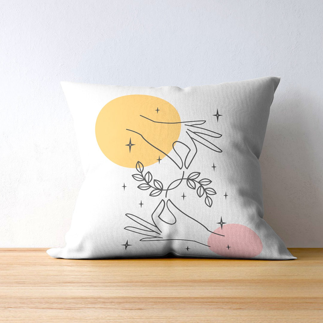 Minimalist Flowers Canvas Print Cushion Covers Pack of 4