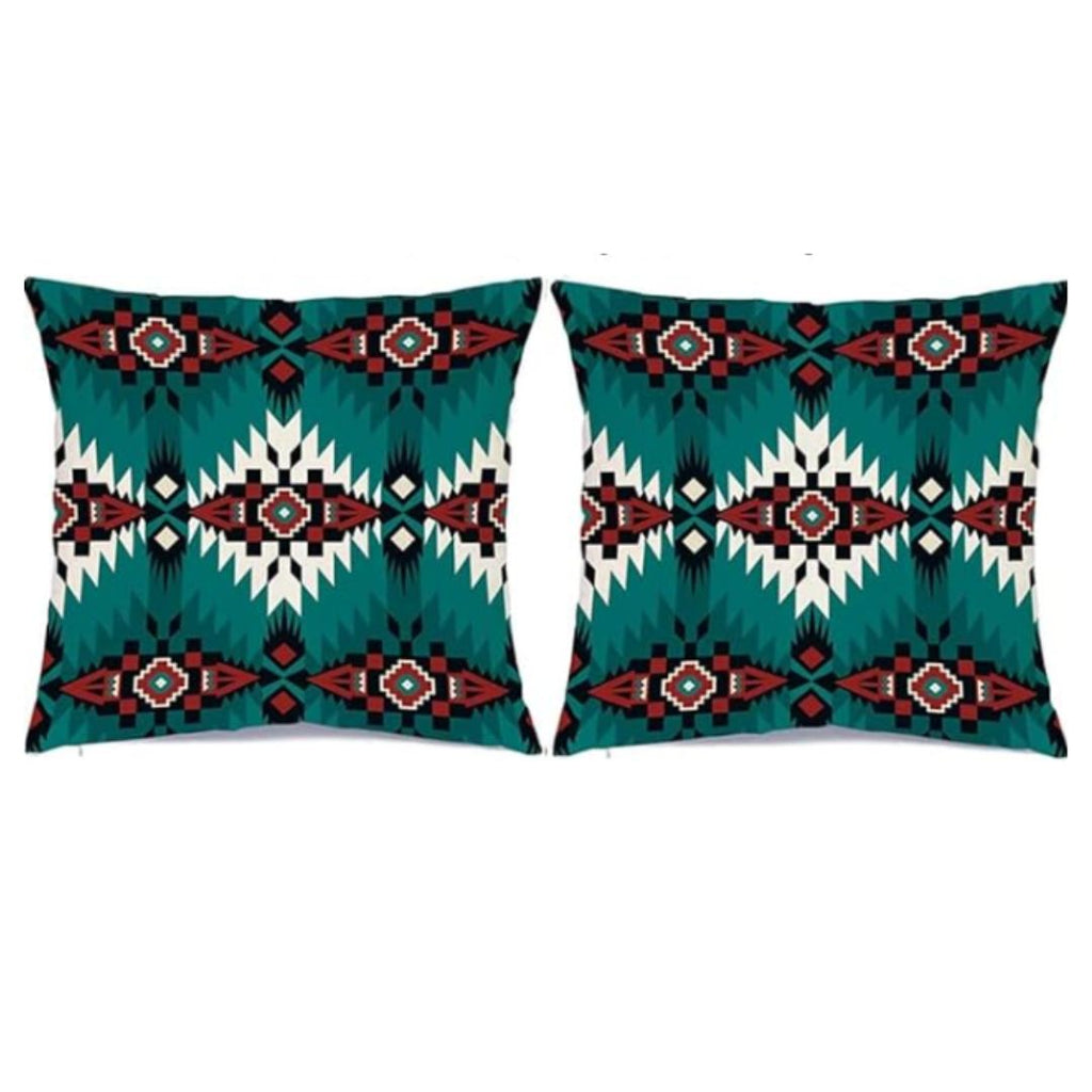 Turquoise Decorative Cushion Pillow Cases Pack of 4