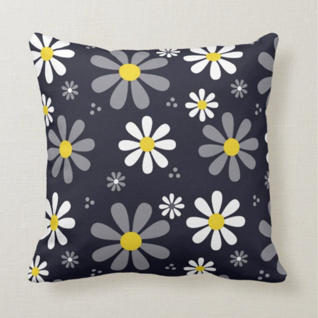 Grey Daisy Delight Cushions Cover Pack of 2