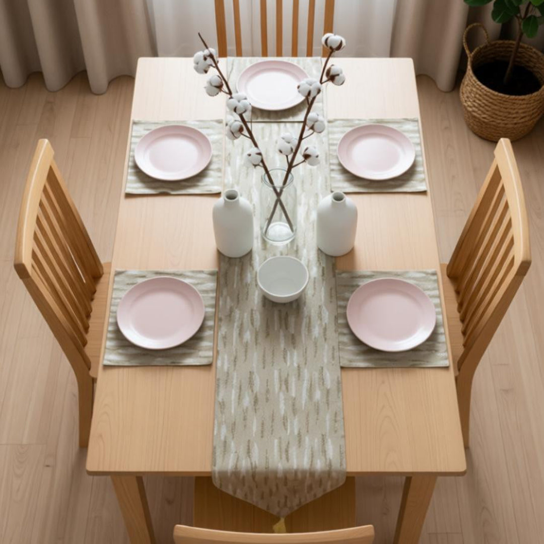 Sandstone Drift Table Runner With 4 Mats