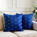 Royal Blue Embroidered Velvet Cushion Cover pack of 2