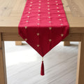 Royal Red Embroidered Velvet Table Runner