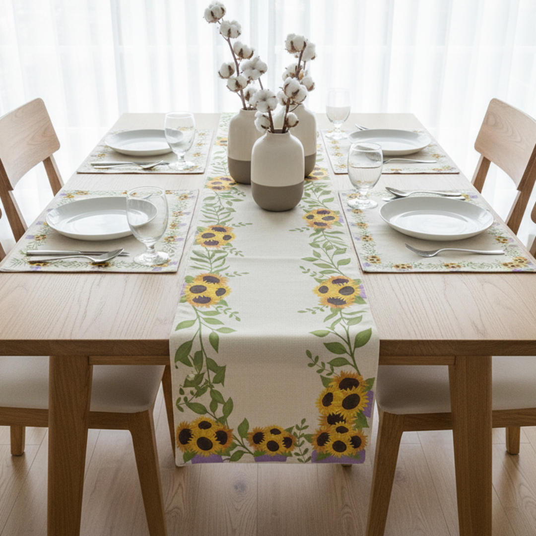 Orchid Elegance Table runner with Mats