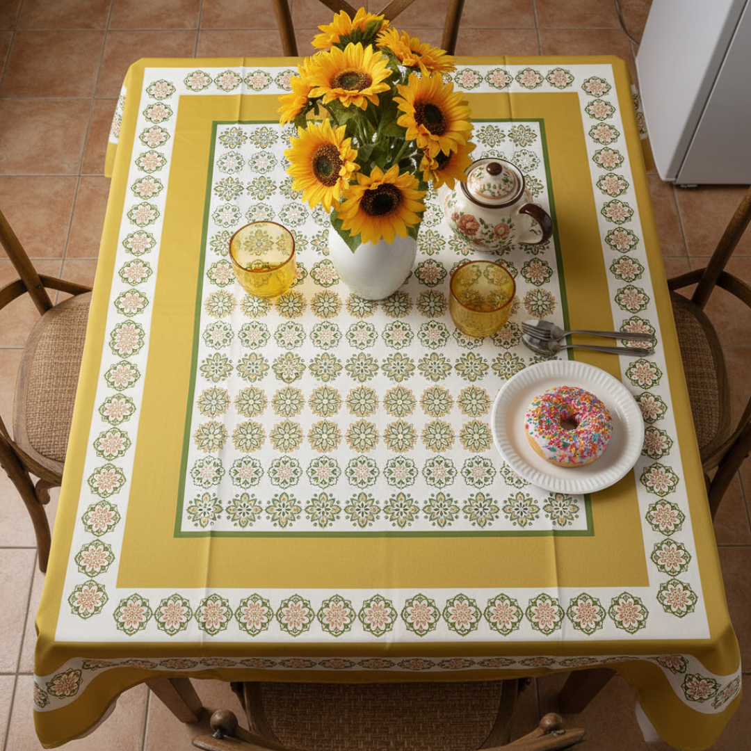Golden Lace Table Cover